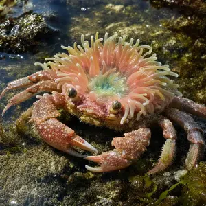Crab + Sea anemone